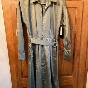 French Connection Sage Green Button-Up Blouse